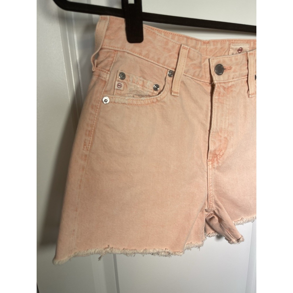 Adriano Goldschmied Alexxis High Waist Wedgie Cutoff Denim Shorts Size 25R Peach